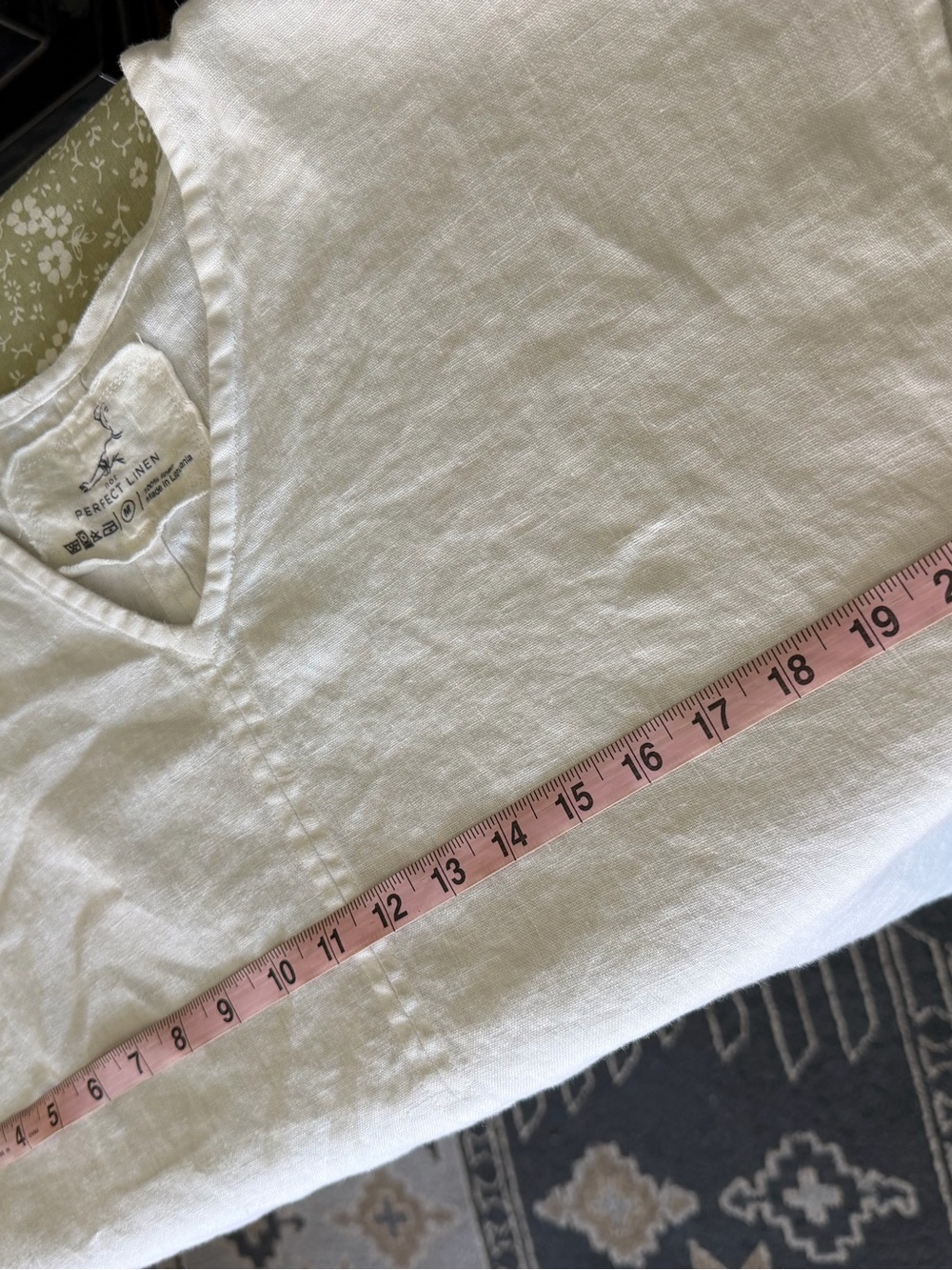 Not Perfect Linen Malta White Shirt - Size Medium - Picture 6 of 9